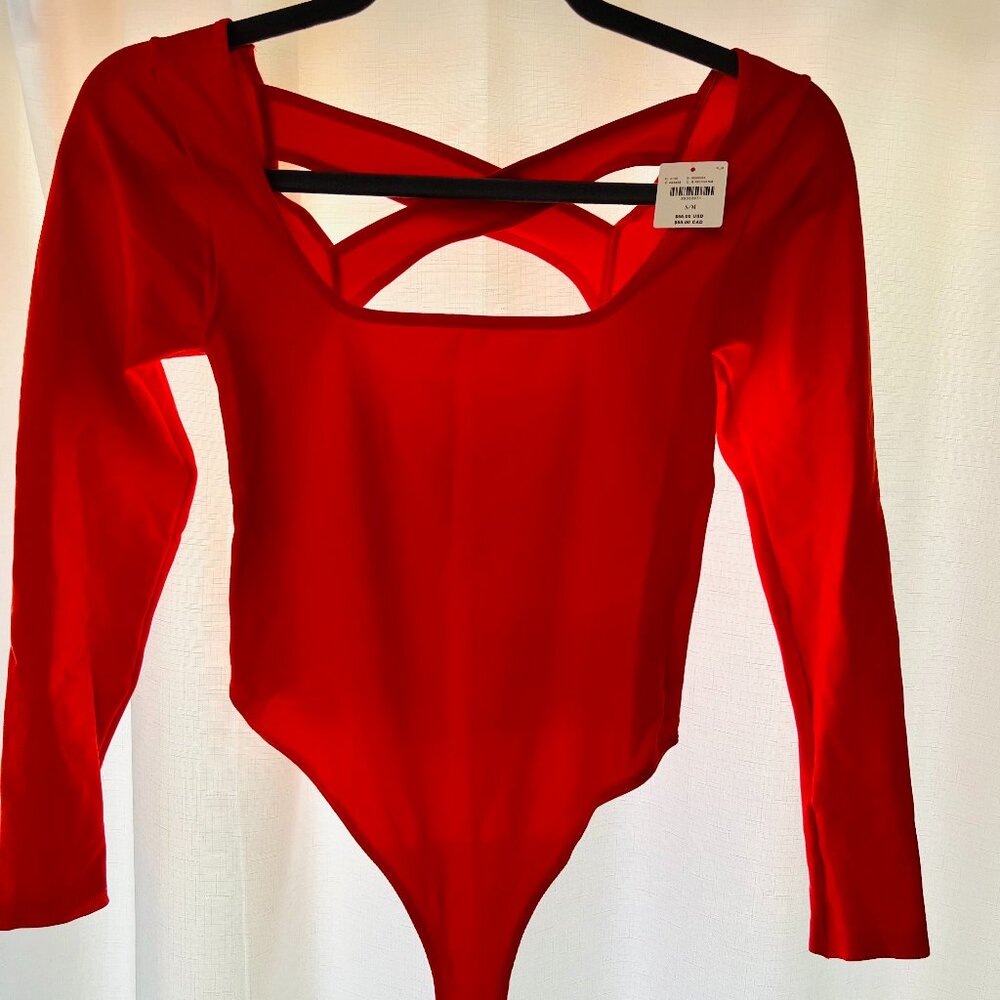 Anthropologie Corral Long-Sleeved Body Suit With Criss-Cross Back